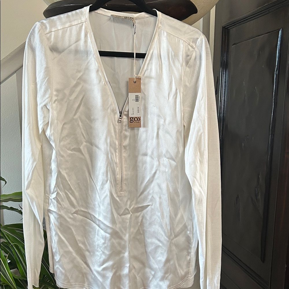 GO BY GO SILK Cream Silk Top